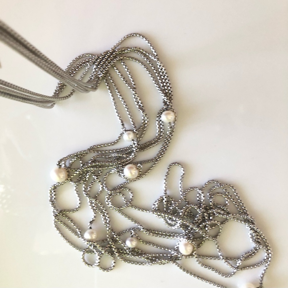 David Yurman Four Row Chain Necklace with Pearls - Picture 15 of 16